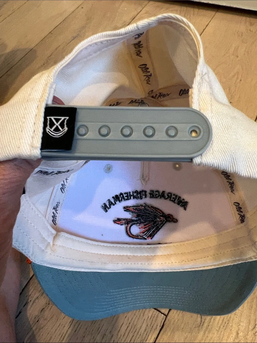 Average Fisherman Master Baiter Patch Cap - Cream & Olive with Orange Trim